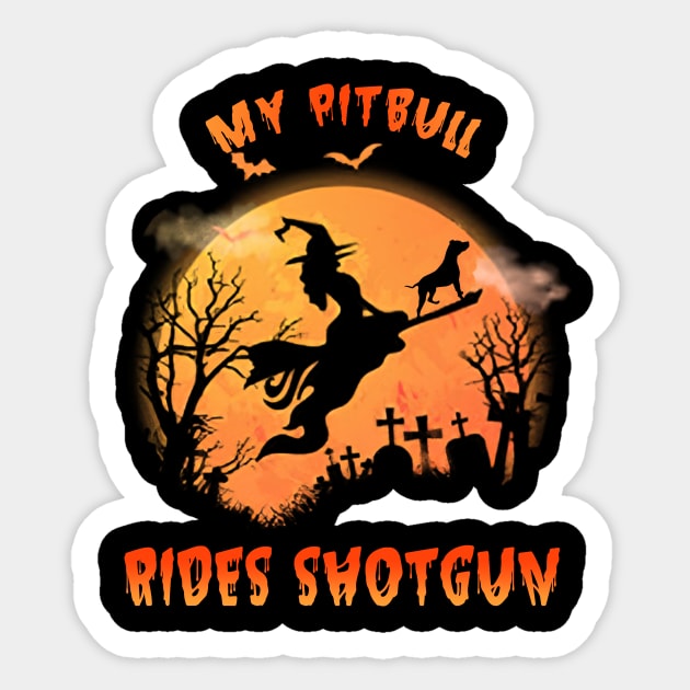 MY Pitbull RIDES SHOTGUN Sticker by OmegaMarkusqp